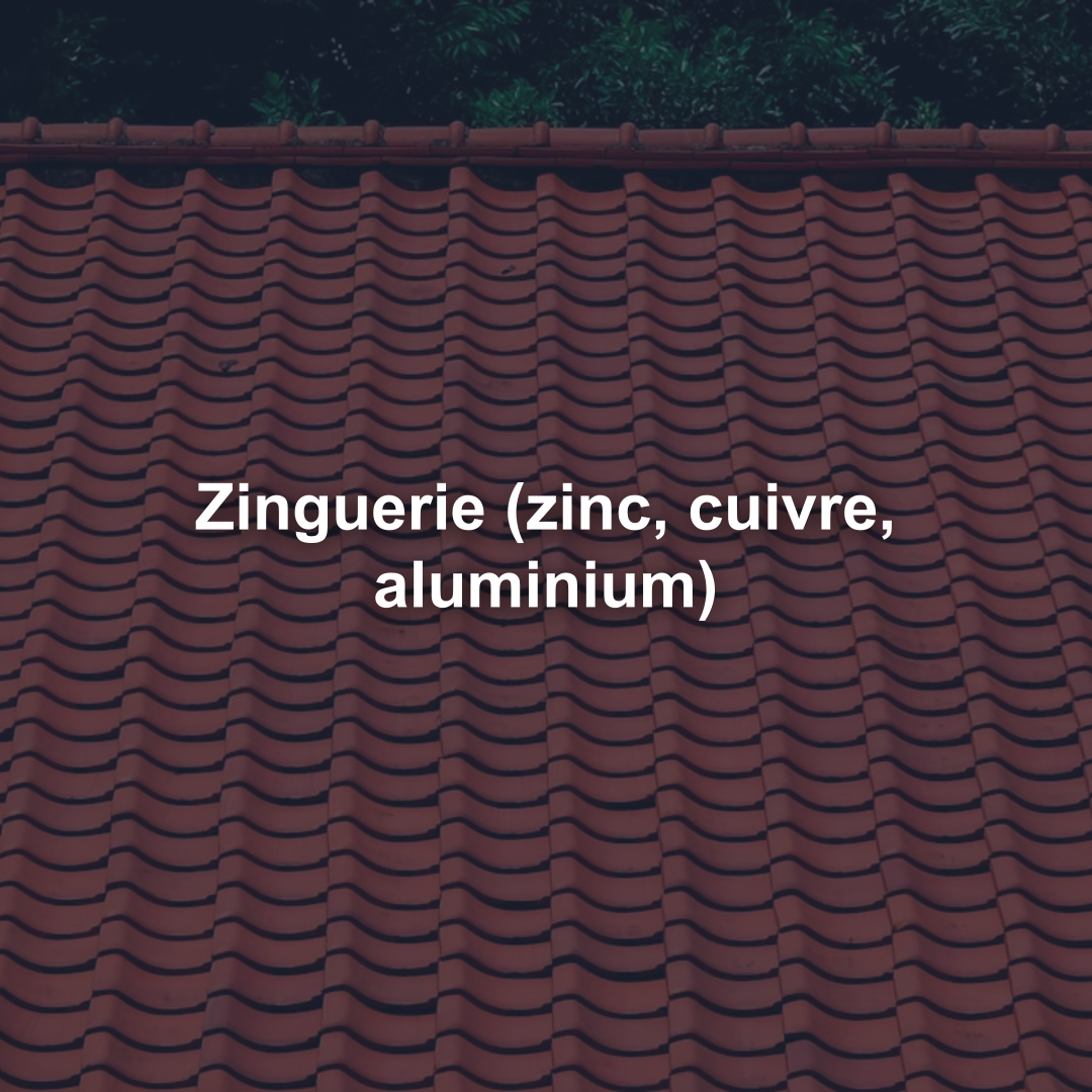 Zinguerie (zinc, cuivre, aluminium)